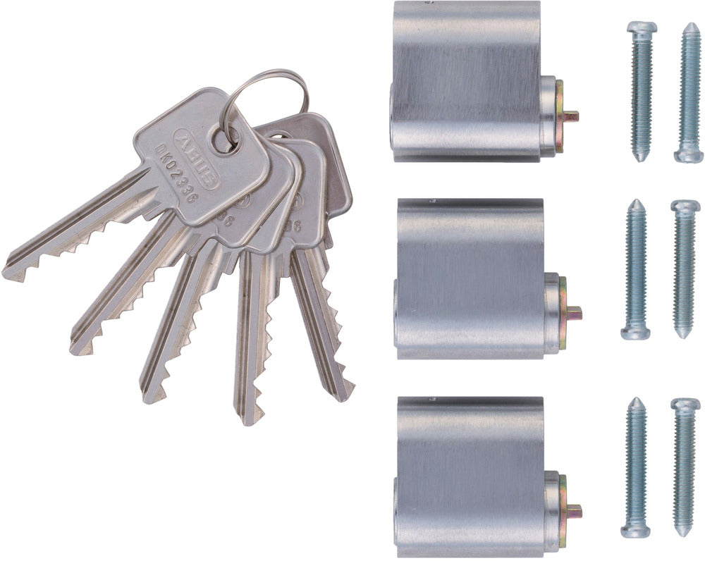 ABUS Oval Cylinder 3-pack inkl. 5 nycklar