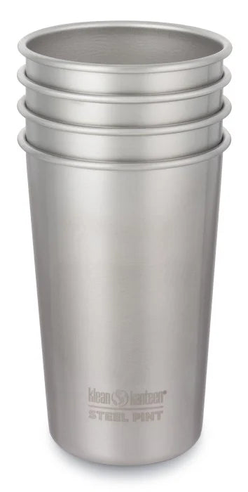 Klean Kanteen Steel Pint 4-Pack Bägare i Rostfritt Stål 473 ml – Brushed Stainless