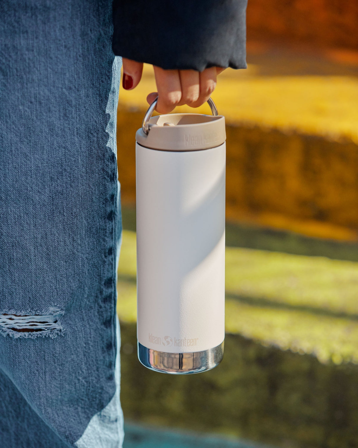 Klean Kanteen TKWide Beige Termosmugg i Rostfritt Stål 473 ml (café Cap) – Tofu