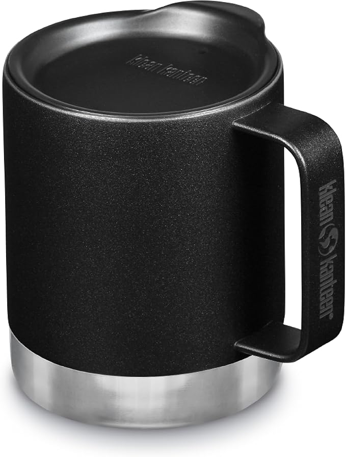 Klean Kanteen Camp Mug Svart Kaffemugg i Rostfritt Stål 355 ml (tumbler Lid) – Black