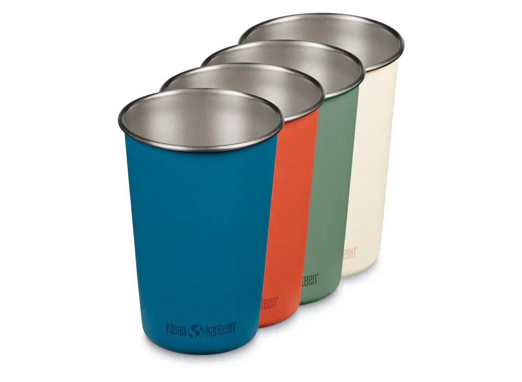 Klean Kanteen Steel Pint 4-Pack Flerfärgade Bägare i Rostfritt Stål 473 ml – Partake