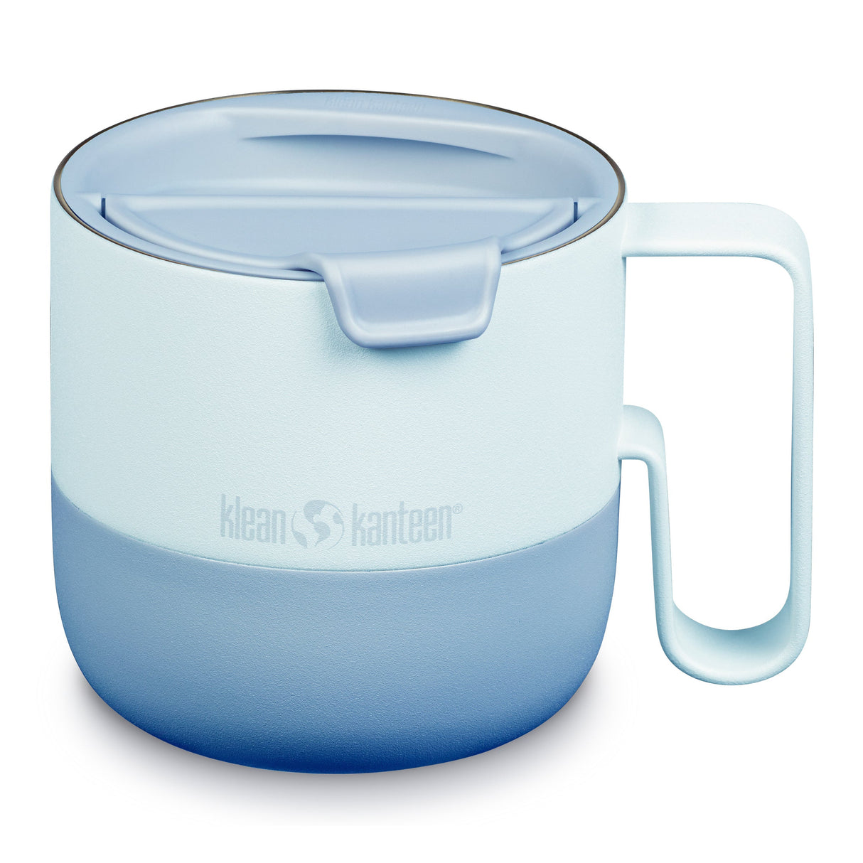 Klean Kanteen Rise Mug Blå Kaffemugg i Rostfritt Stål 414 ml (flip Lid) – Ice Blue