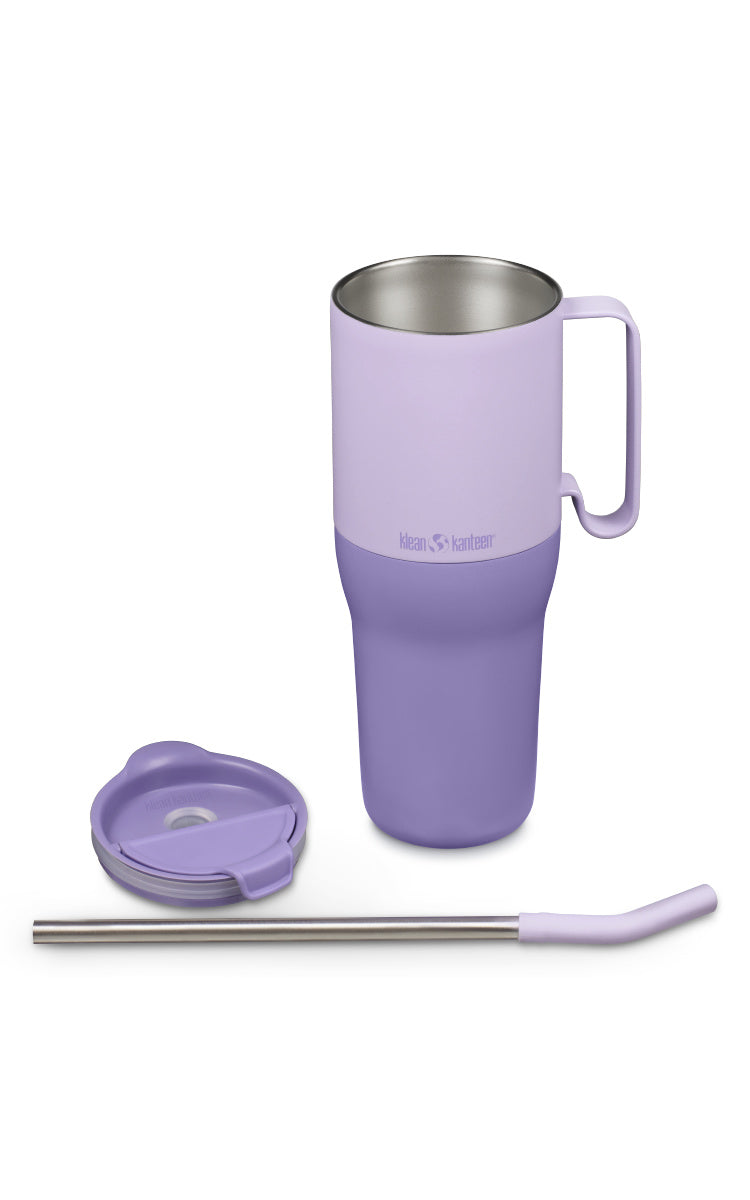 Klean Kanteen Rise Tumbler Lila Termosmugg i Rostfritt Stål 1065 ml (flip/straw Lid) – Orchid Bloom