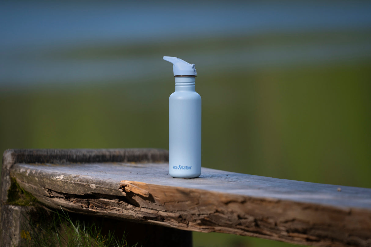 Klean Kanteen Classic Sport 800ml Clear Sky – Ljusblå Stålflaska