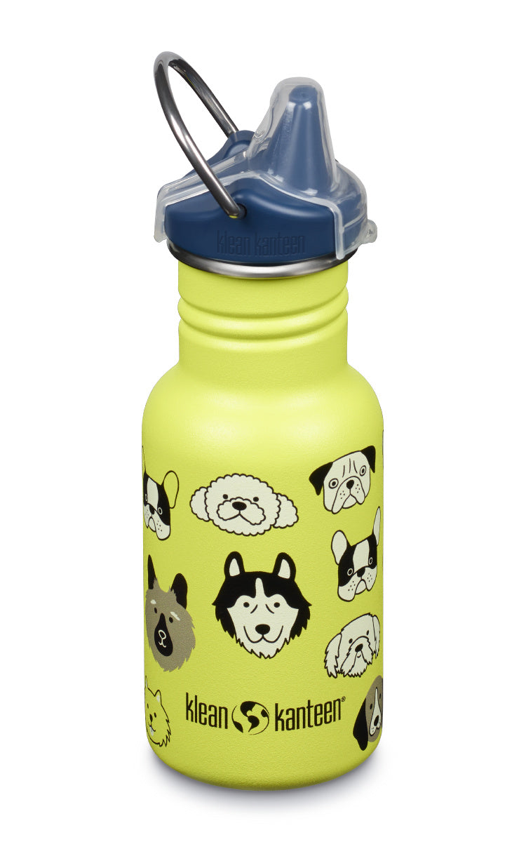 Klean Kanteen Kid Classic Narrow Barnflaska med Hundmotiv i Rostfritt Stål 355 ml (kid Sippy Cap) – Dogs