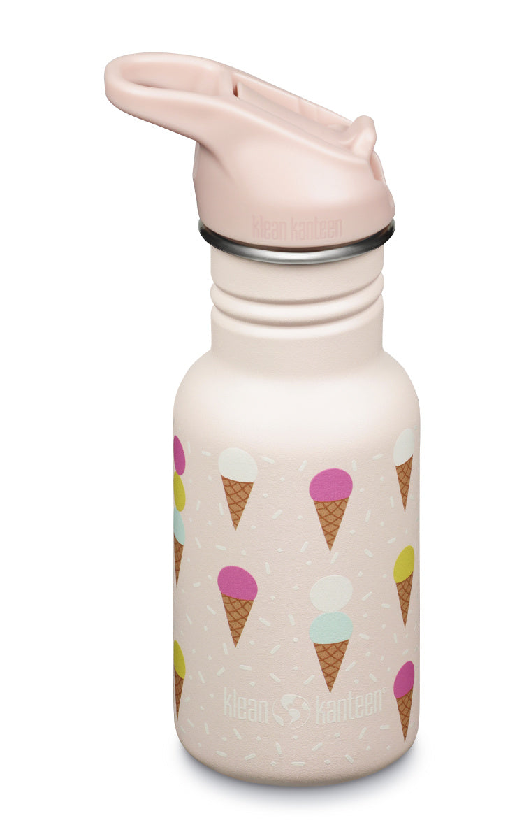 Klean Kanteen Kid Classic 355ml Ice Cream – Krämvit Barnflaska med Glassar