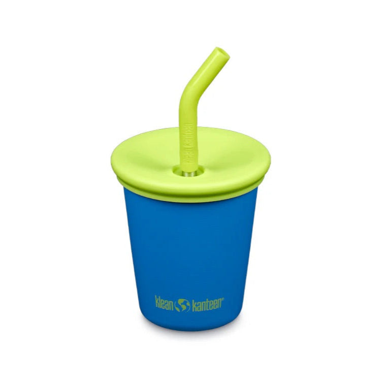 Klean Kanteen Kid Cup Blå Barnmugg i Rostfritt Stål 296 ml (kid Straw Lid) – Super Sonic