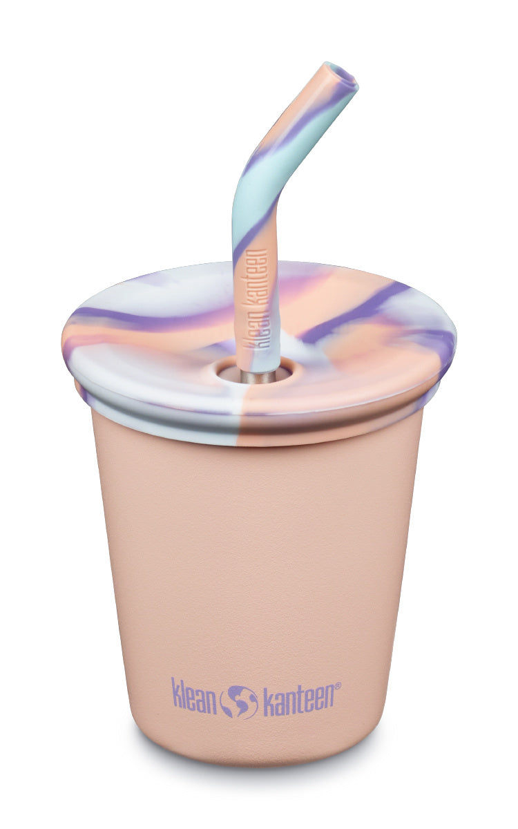 Klean Kanteen Kid Cup Rosa Barnmugg i Rostfritt Stål 296 ml (kid Straw Lid) – Peach Parfait