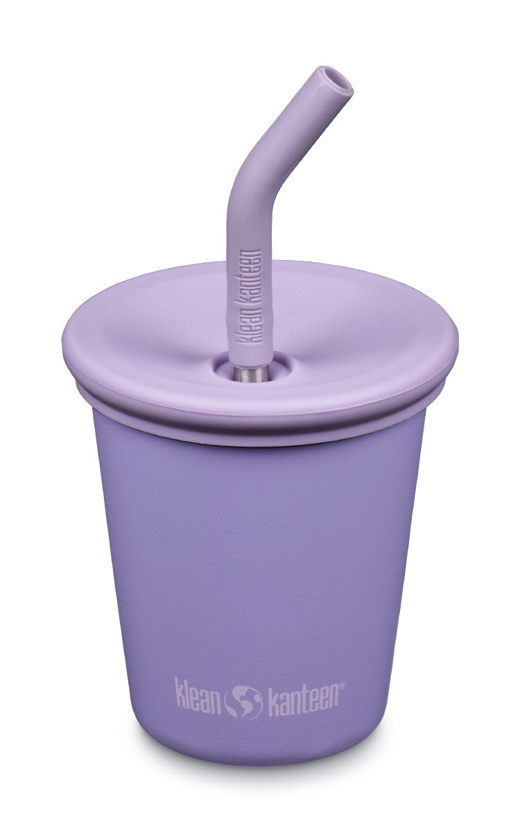 Klean Kanteen Kid Cup Lila Barnmugg i Rostfritt Stål 296 ml (kid Straw Lid) – Paisley Purple