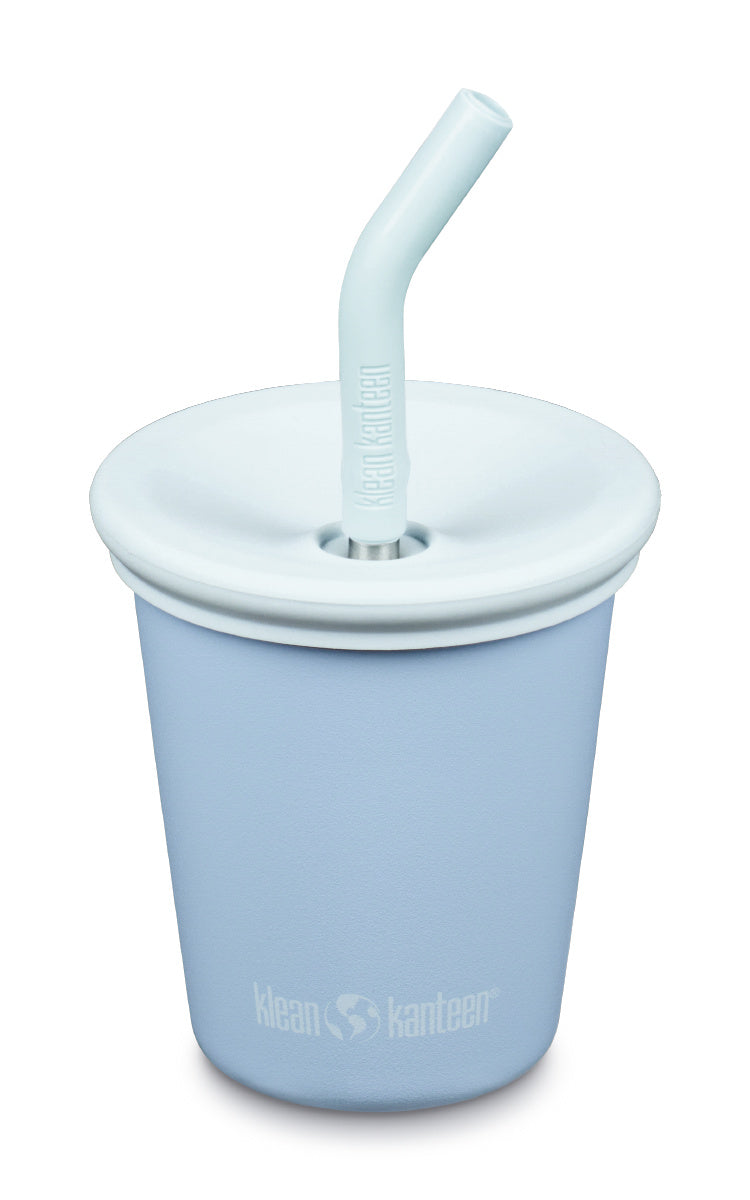 Klean Kanteen Kid Cup Ljusblå Barnmugg i Rostfritt Stål 296 ml (kid Straw Lid) – Clear Sky