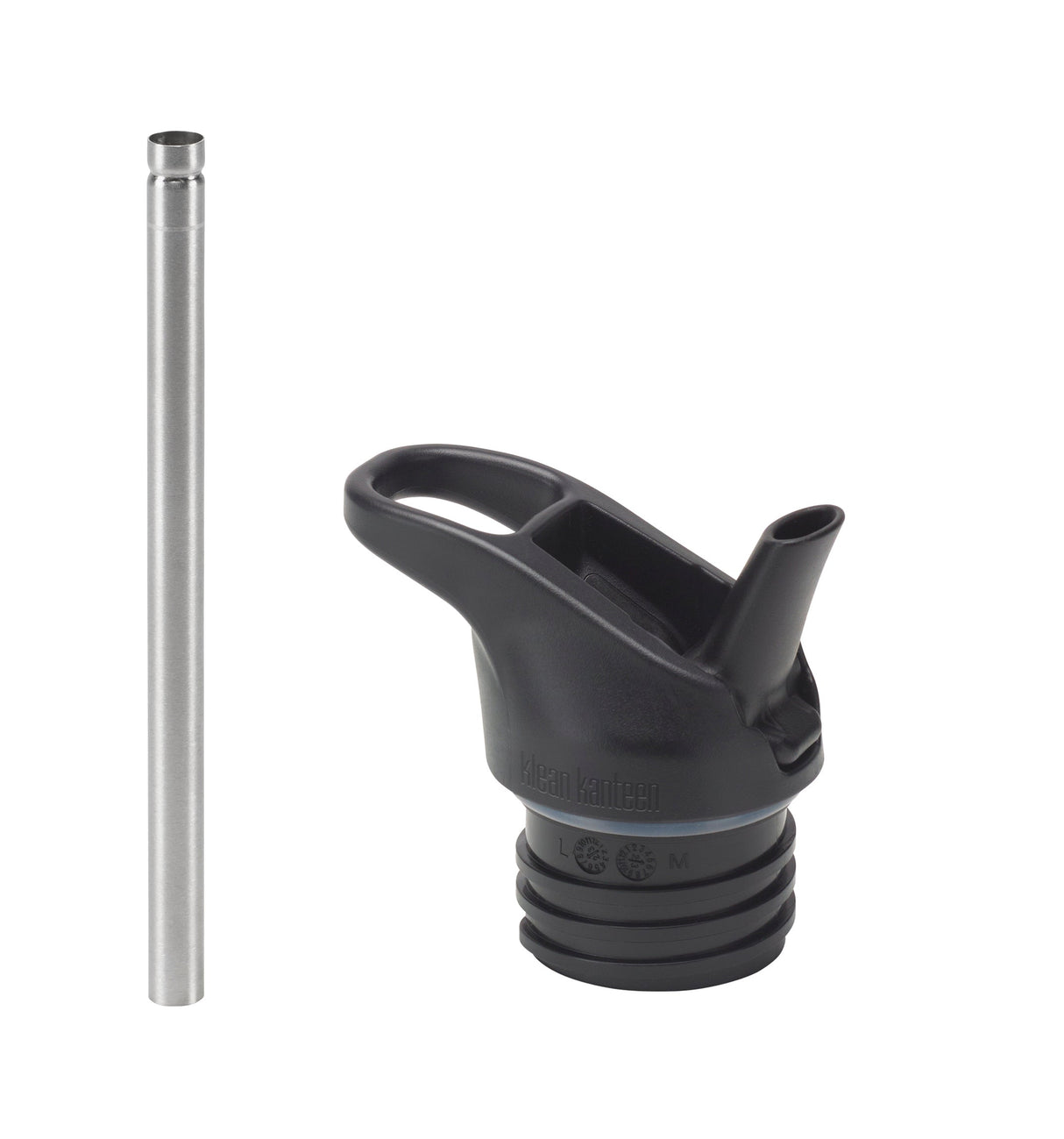 Klean Kanteen Flip Seal Sport Cap med Sugrör i Svart för Classic-Flaskor