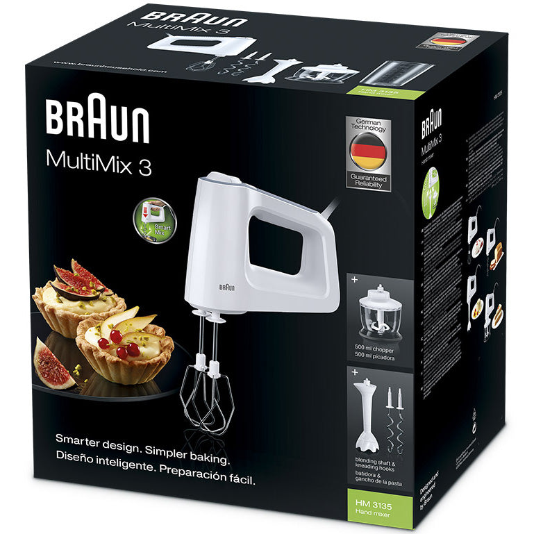 Braun Elvisp 500w + Tillbehör HM3135WH - Vit
