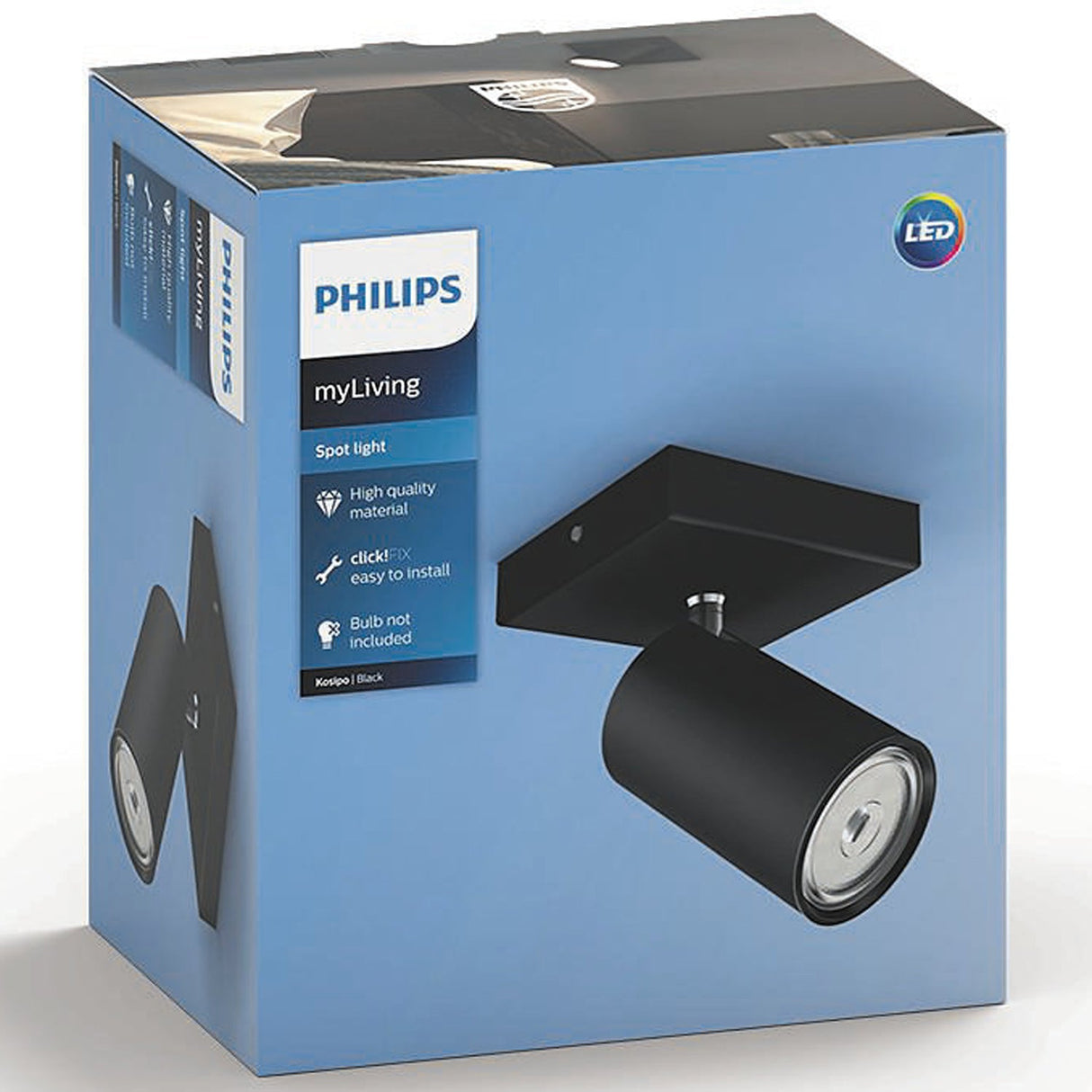 Philips myLiving Kosipo Kosipo tak-/väggspotlight Svart