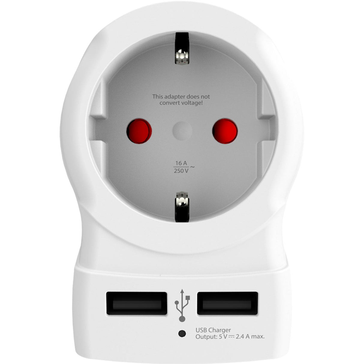 SKROSS Reseadapter – Europa Till USA M.fl. 2×USB-A 12W Jordad