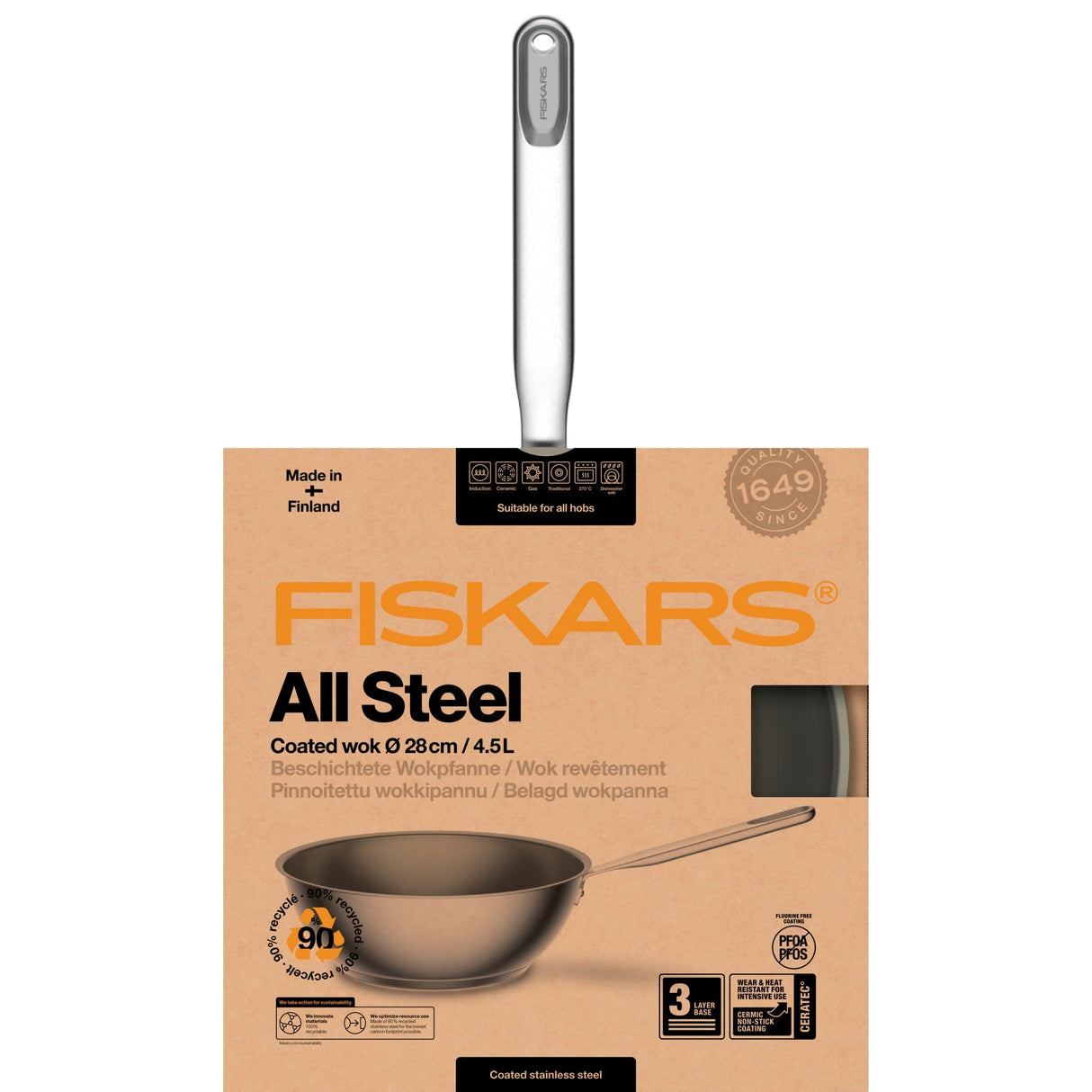 Fiskars All Steel Wok 28 cm