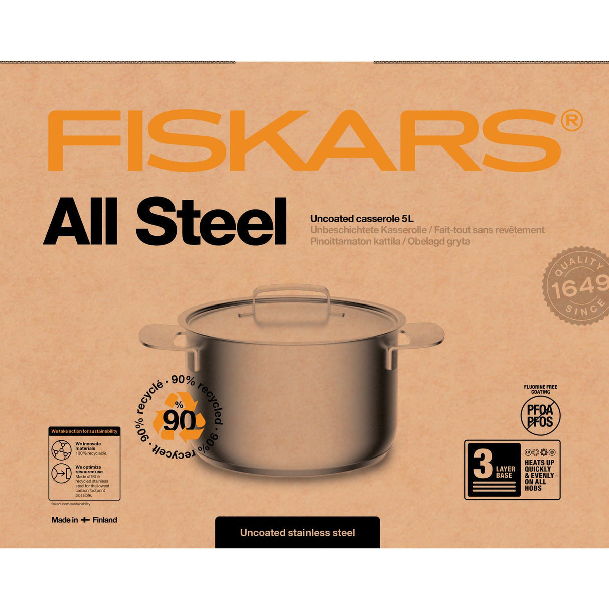 Fiskars All Steel Gryta 5,0L