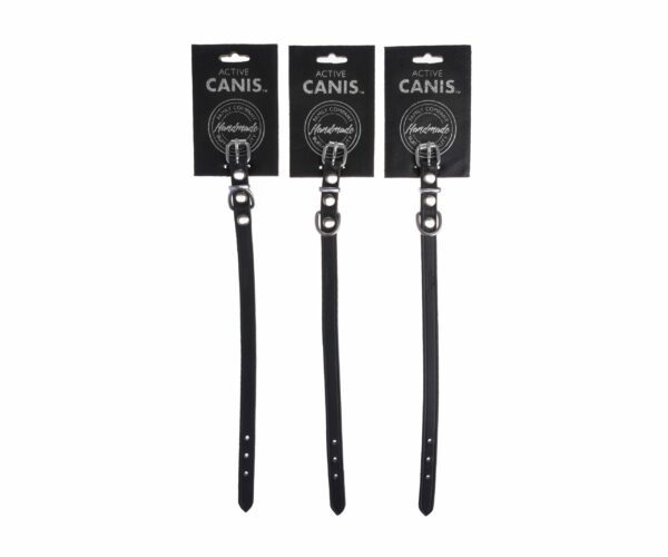 Active Canis Läderhalsband – 1,2×30 Cm, Svart