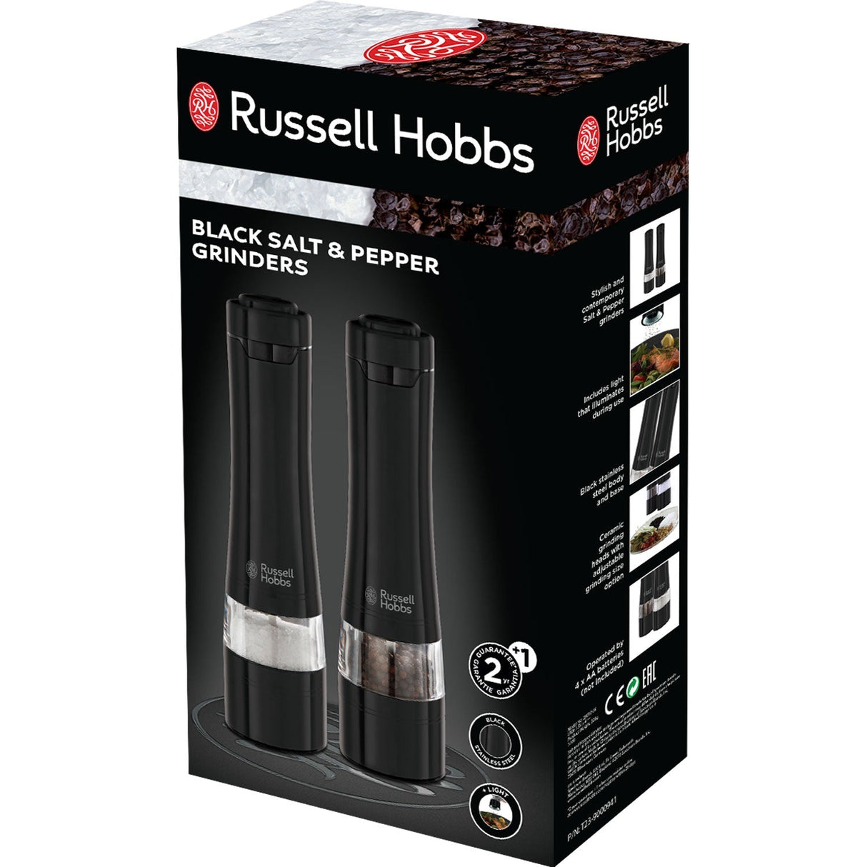 Russell Hobbs Salt&Pepparkvarn Keramisk Stålverk svart stål