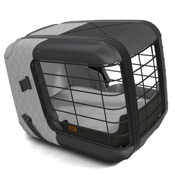 4pets Caree Transportbur för Hund 46,5×47,2×57 Cm, Kall Grå