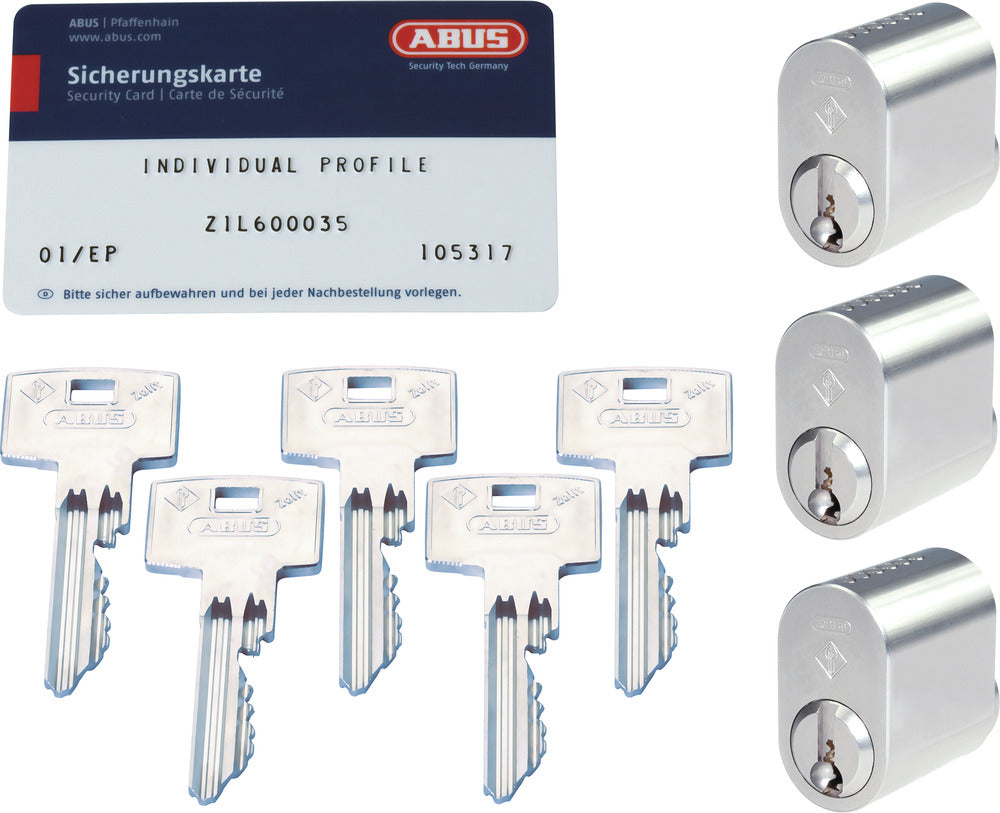 ABUS Zolit-cylinder LL3 5 nycklar NI SSF3