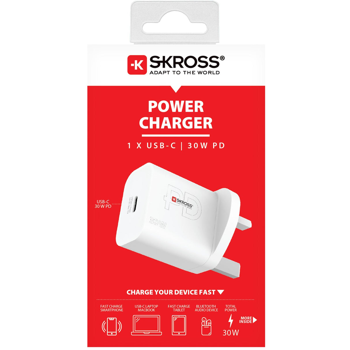 SKROSS Reseladdare – UK M.fl. USB-C PD 30W Ojordad
