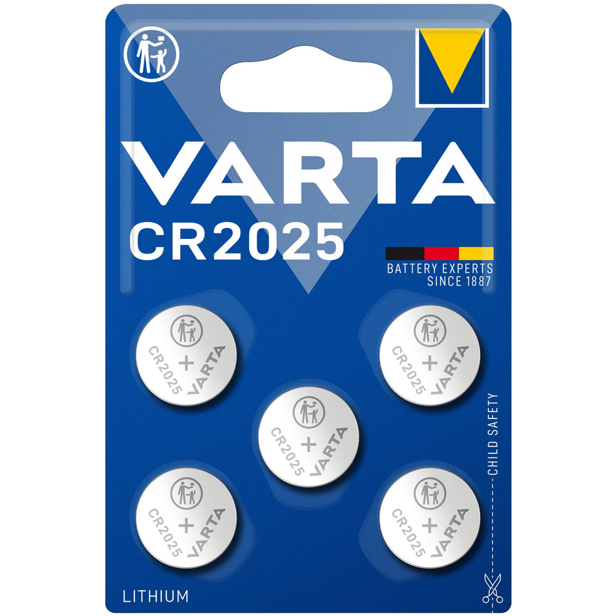 Varta CR2025 3V Lithium Knappcellsbatteri 5-Pack