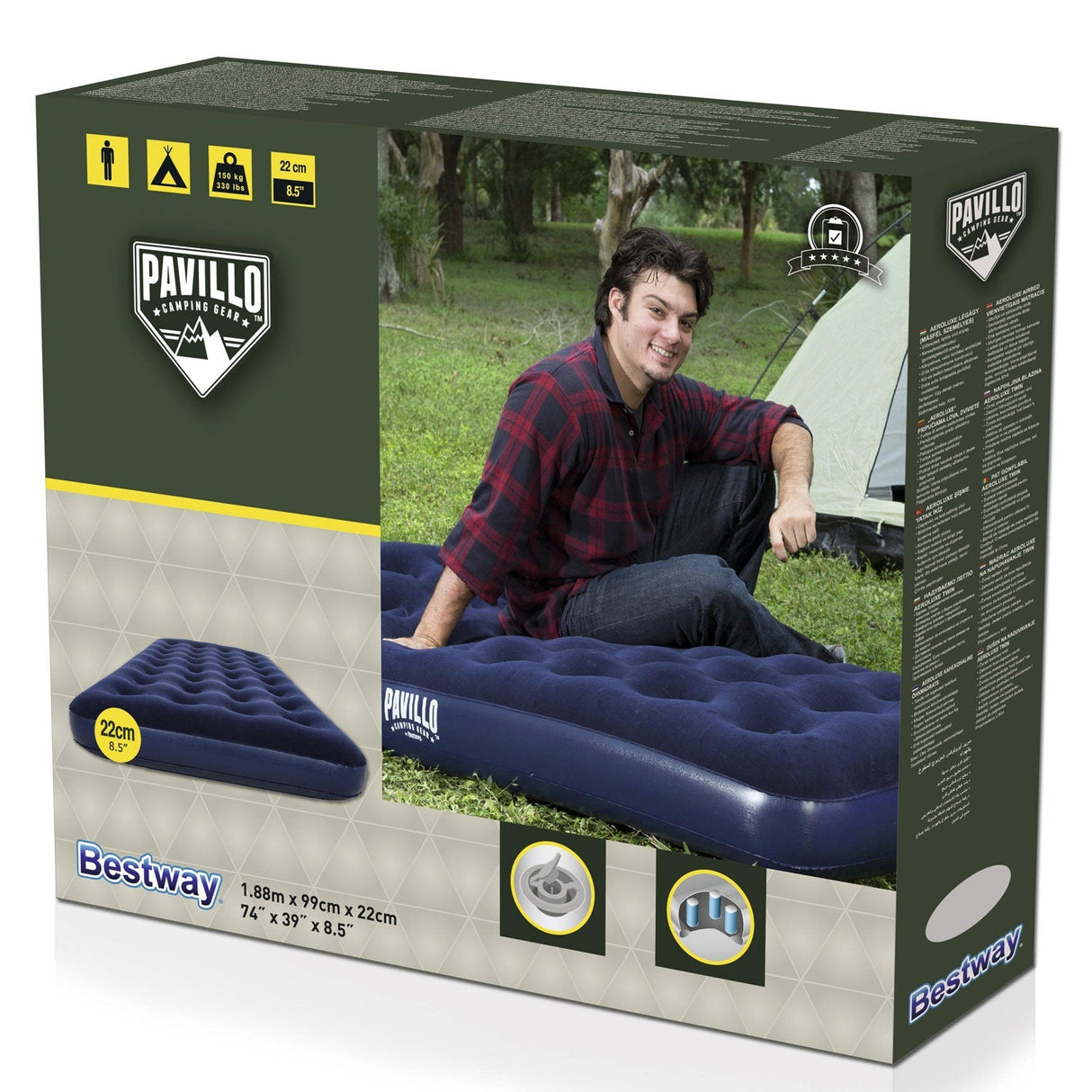 Bestway Pavillo Luftmadrass 188×99×22 cm Enkelluftmadrass