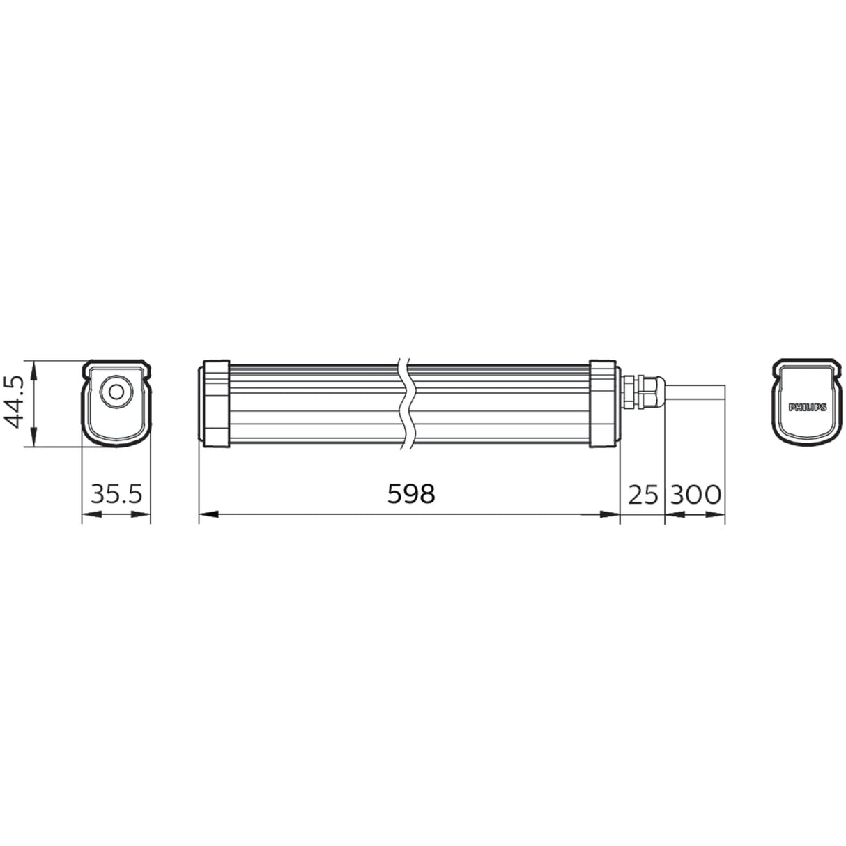Philips ProjectLine Taklampa 60cm 17W 1700lm IP65