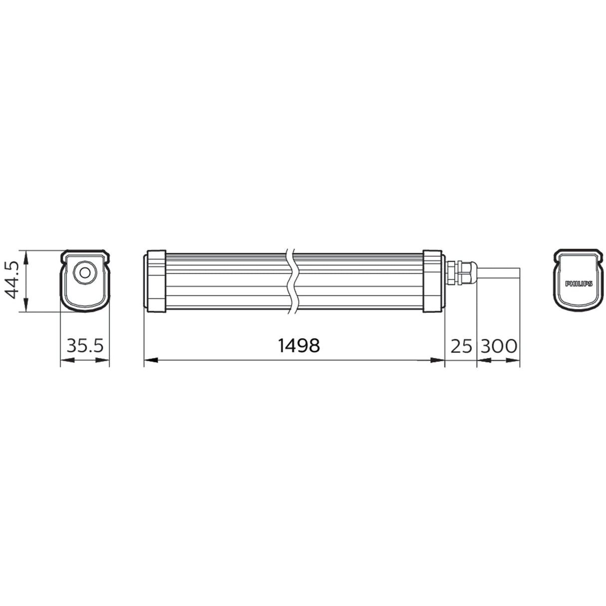 Philips ProjectLine Taklampa 150cm 54W 5400lm IP65