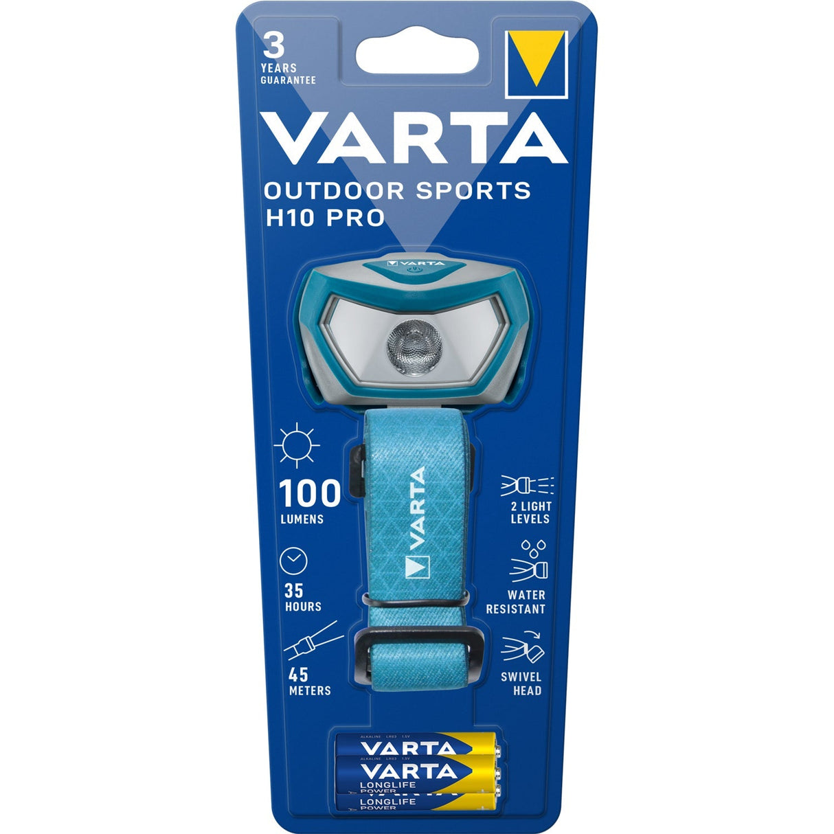 Varta Outdoor Sports H10 Pro Pannlampa – 100 Lm Blå