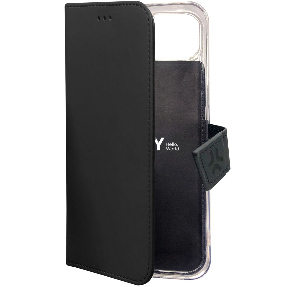 Celly Wally Wallet Case iPhone 15 Svart