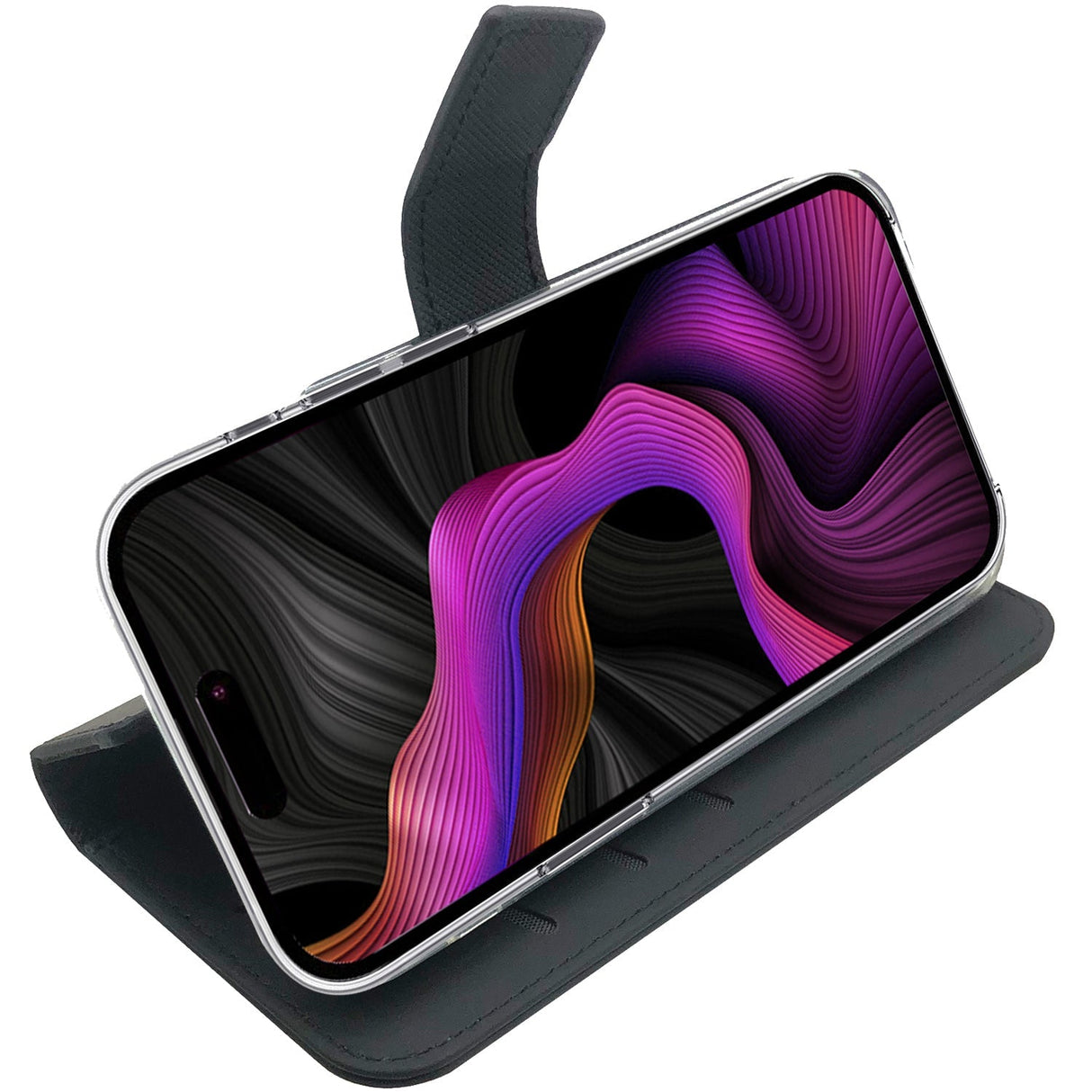 Celly Wally Wallet Case iPhone 15 Plus Svart