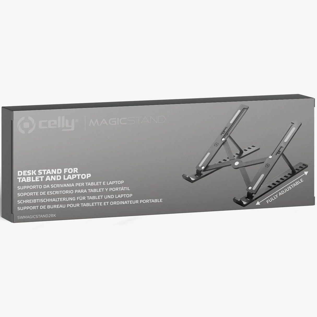 Celly SWMAGICSTAND2 Portabelt bordsstativ för laptop/surfplatta max 15,6" Svart