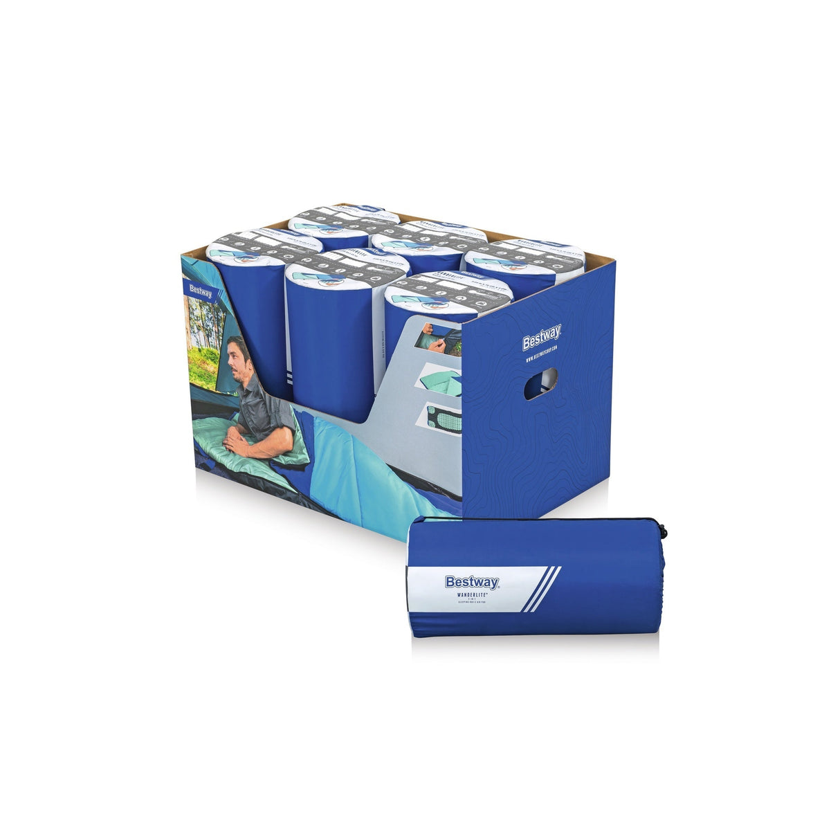 Bestway WanderLite 2 i 1 Sovsäck Madrass Camping