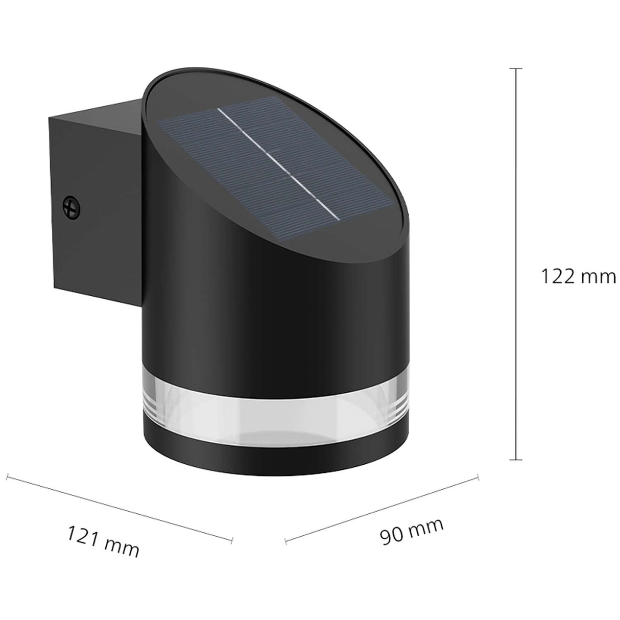 Philips Fyve Vägglampa Vinklad Solcell Ultra Efficient Led 200Lm Svart