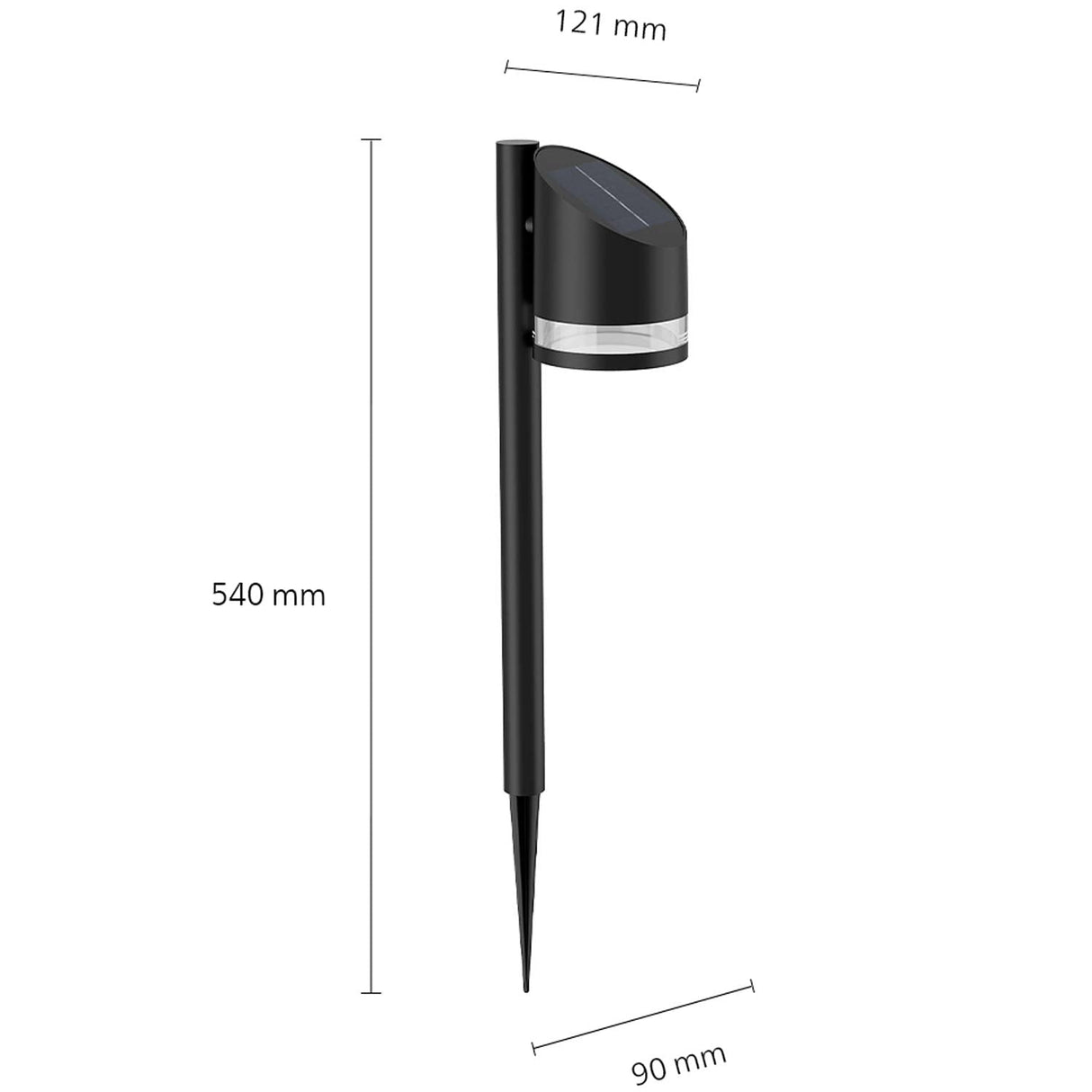 Philips Fyve Trädgårdslampa Vinklad Solcell Ultra Efficient Led 200Lm Svart