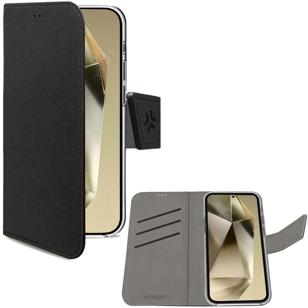 Celly Wally Wallet Case Galaxy S24 Ultra 5G Svart
