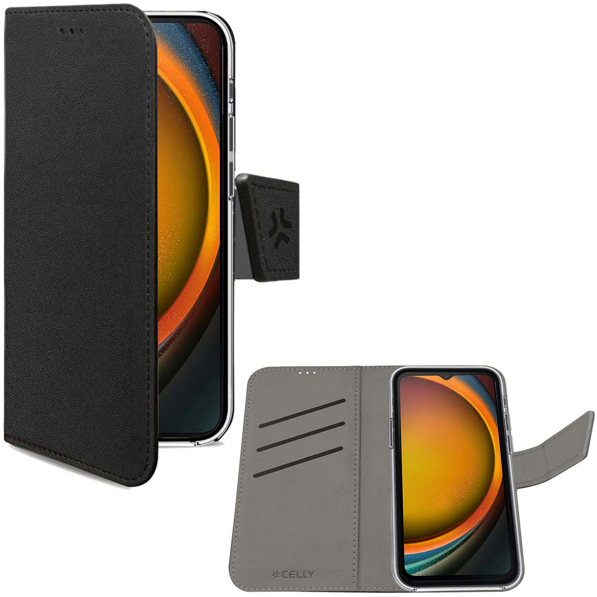 Celly Wally Wallet Case Galaxy XCover 7 Svart