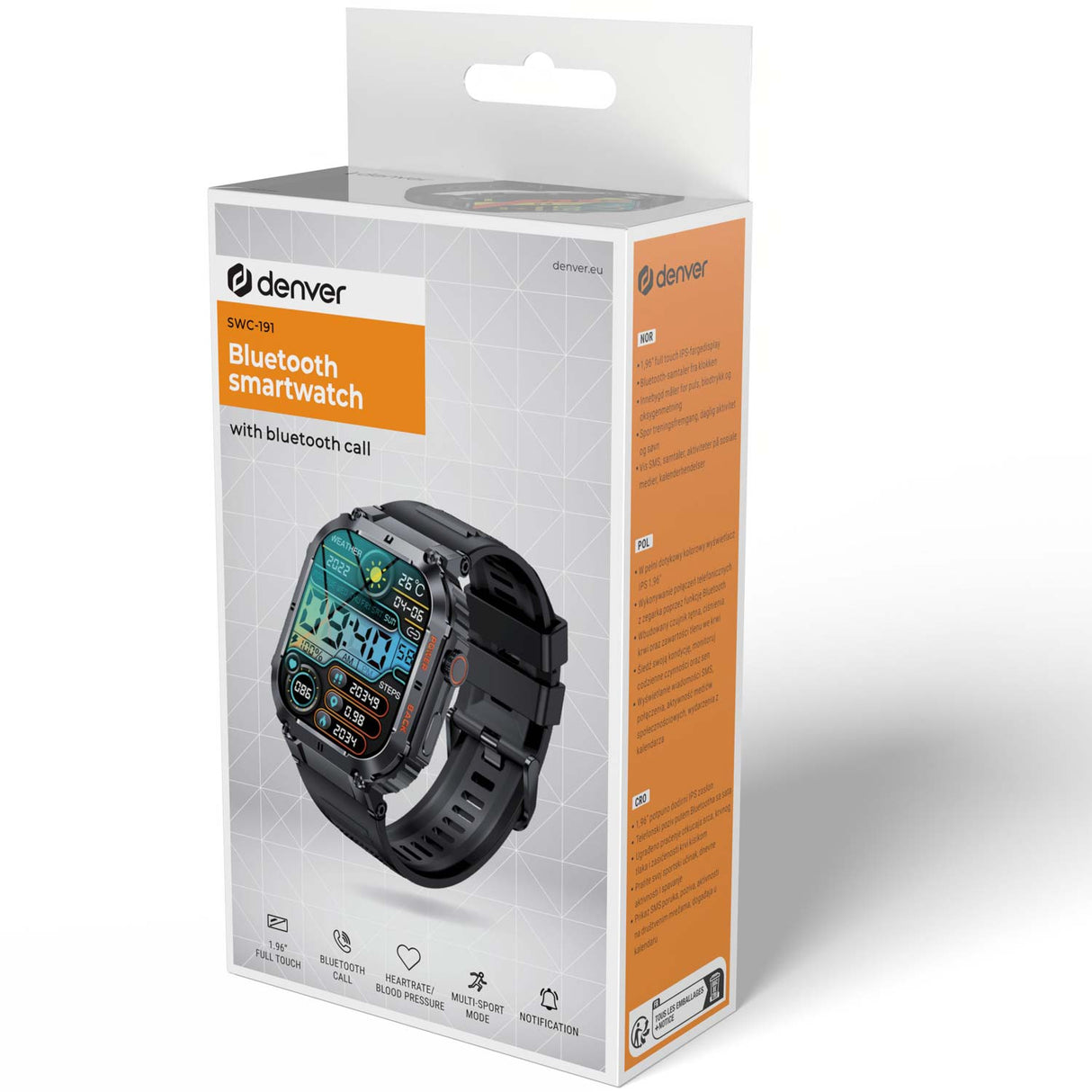 Denver Smartwatch Bluetooth Swc-191B Svart