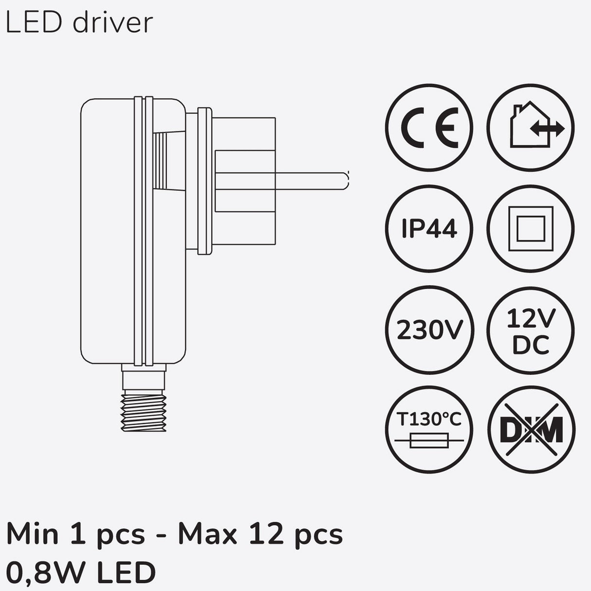 Llitt Allan Decklight kit 4-pack inkl strömadapter 12V 3000K 10lm IP67