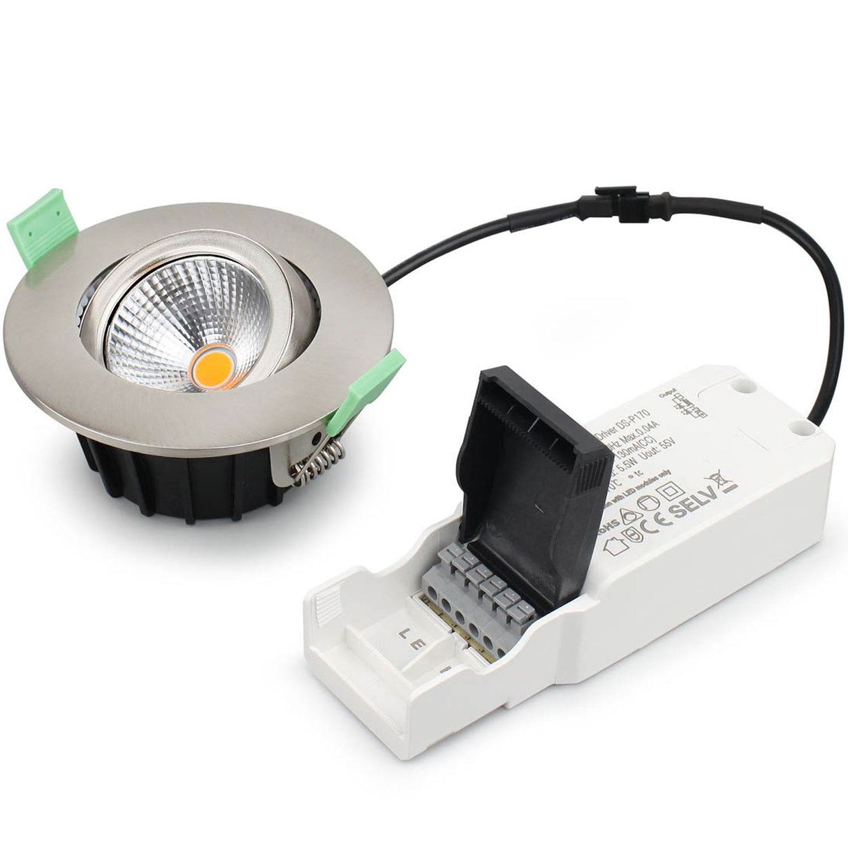 Llitt Lisa Dimbar Infälld downlight 3000K 600lm IP65 1-pack Borstad stål