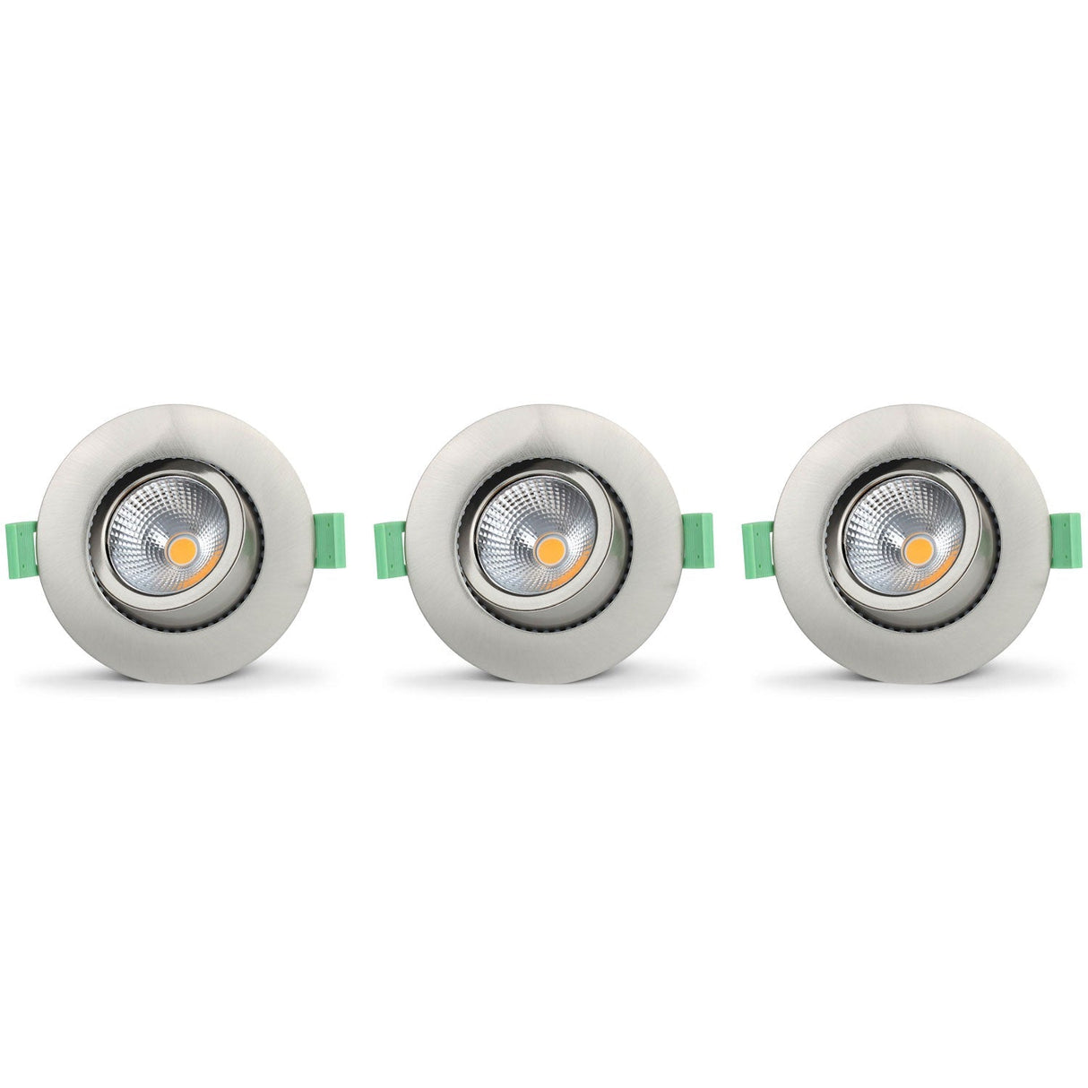 Llitt Lisa Dimbar Infälld downlight 3000K 600lm IP65 3-pack Borstad stål