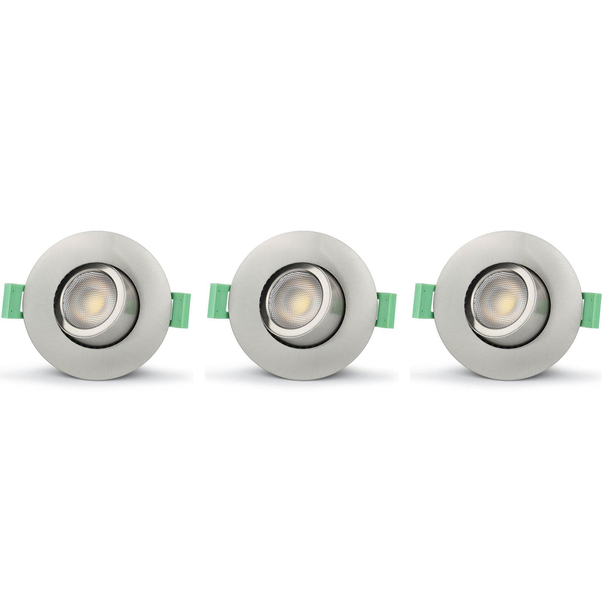 Llitt Sanna Dimbar Infälld Downlight 3000K/4000K 520Lm Ip65 3-Pack Borstad Stål