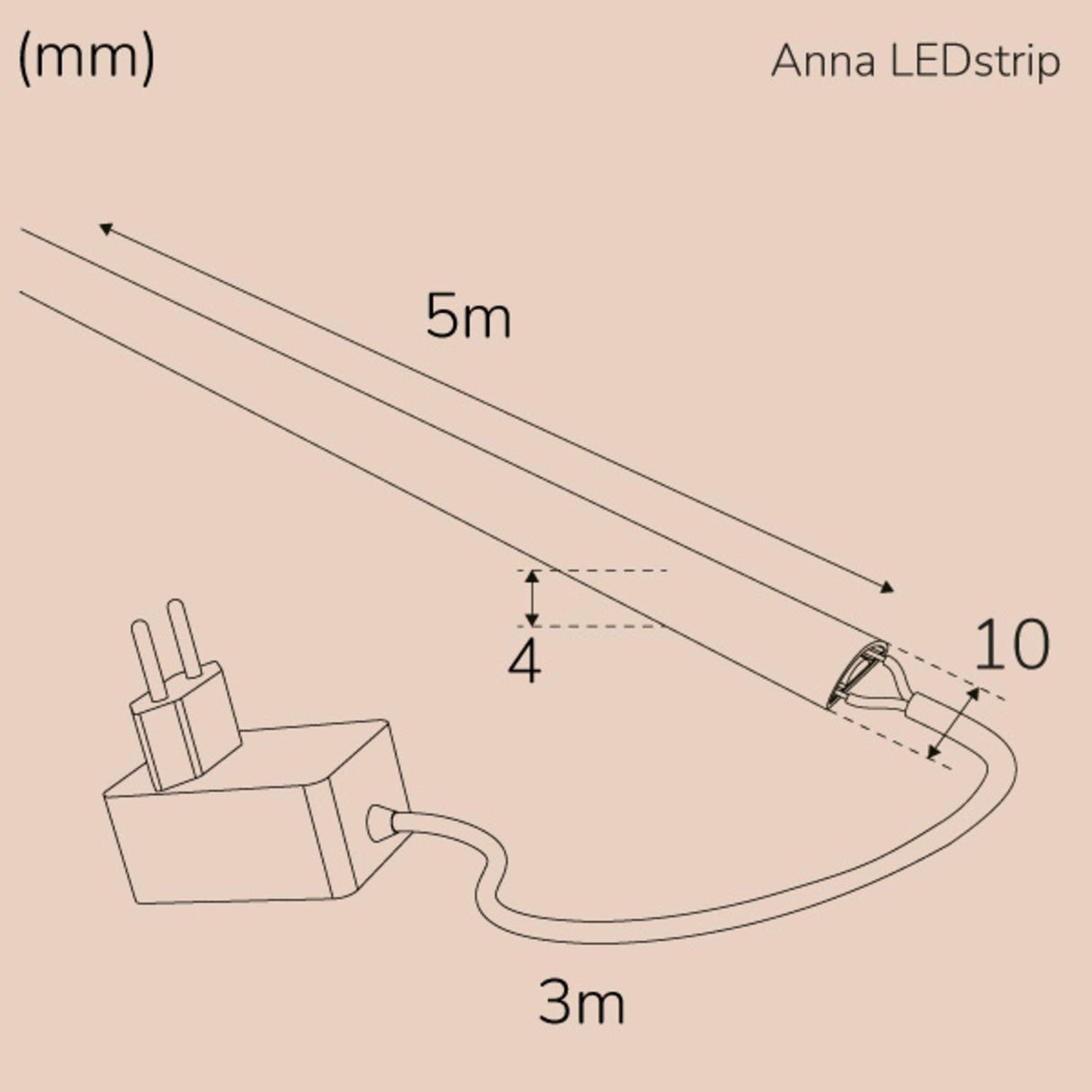Llitt Anna Ledstrip Kit Cob-Led Milky Ip65 5M 3000K