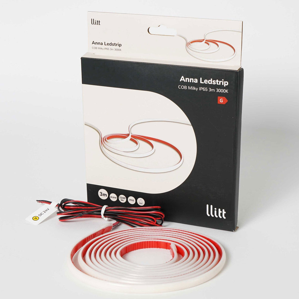 Llitt Anna Ledstrip Cob-Led Milky Utan Trafo Ip65 3M 3000K