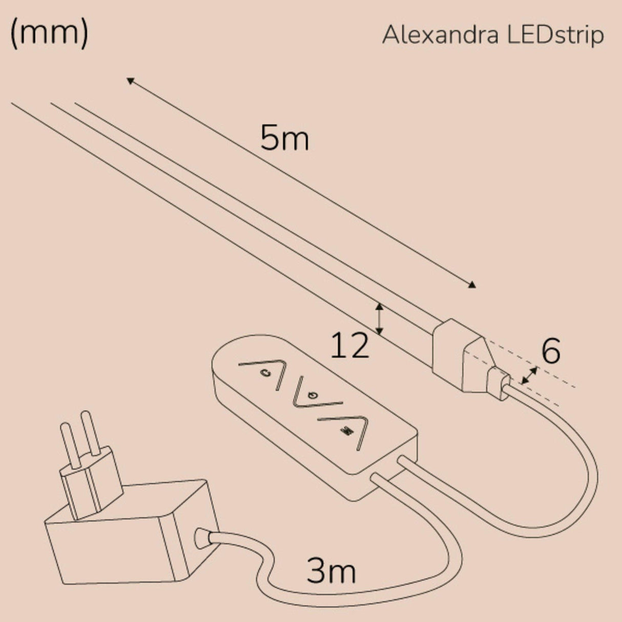 Llitt Alexandra Ledstrip Kit Rgbic Neon Ip65 Smart Tuya Wifi 5M