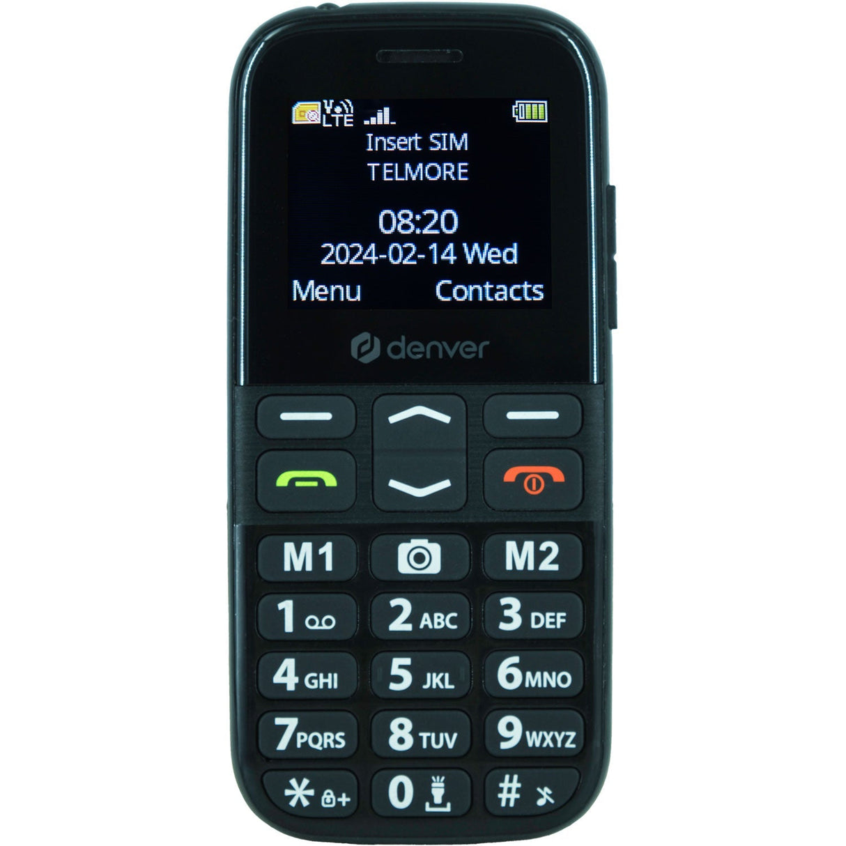 Denver Mobiltelefon 4G 1,77" Skärm Stora knappar SOS-knapp BAS-18600L