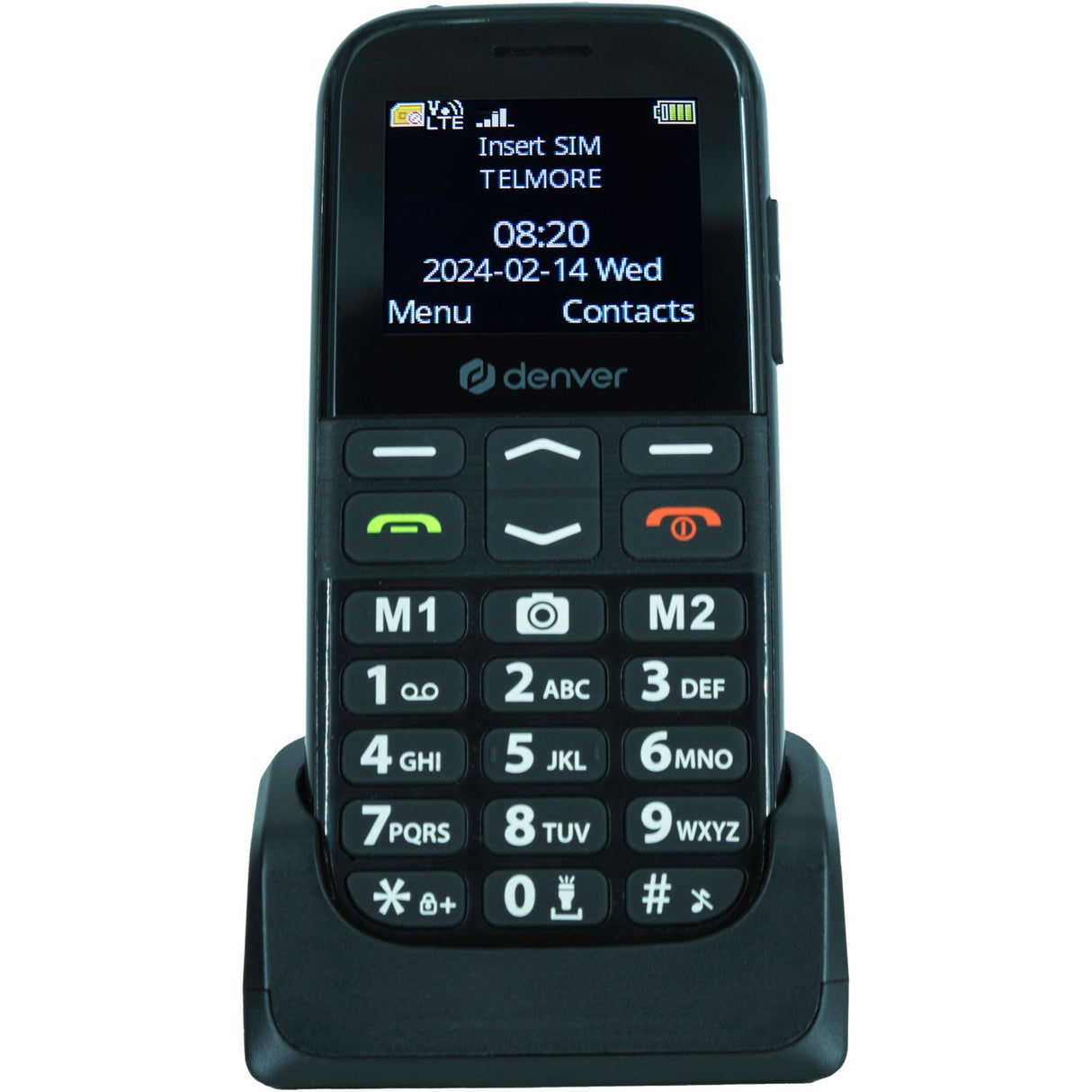 Denver Mobiltelefon 4G 1,77" Skärm Stora knappar SOS-knapp BAS-18600L