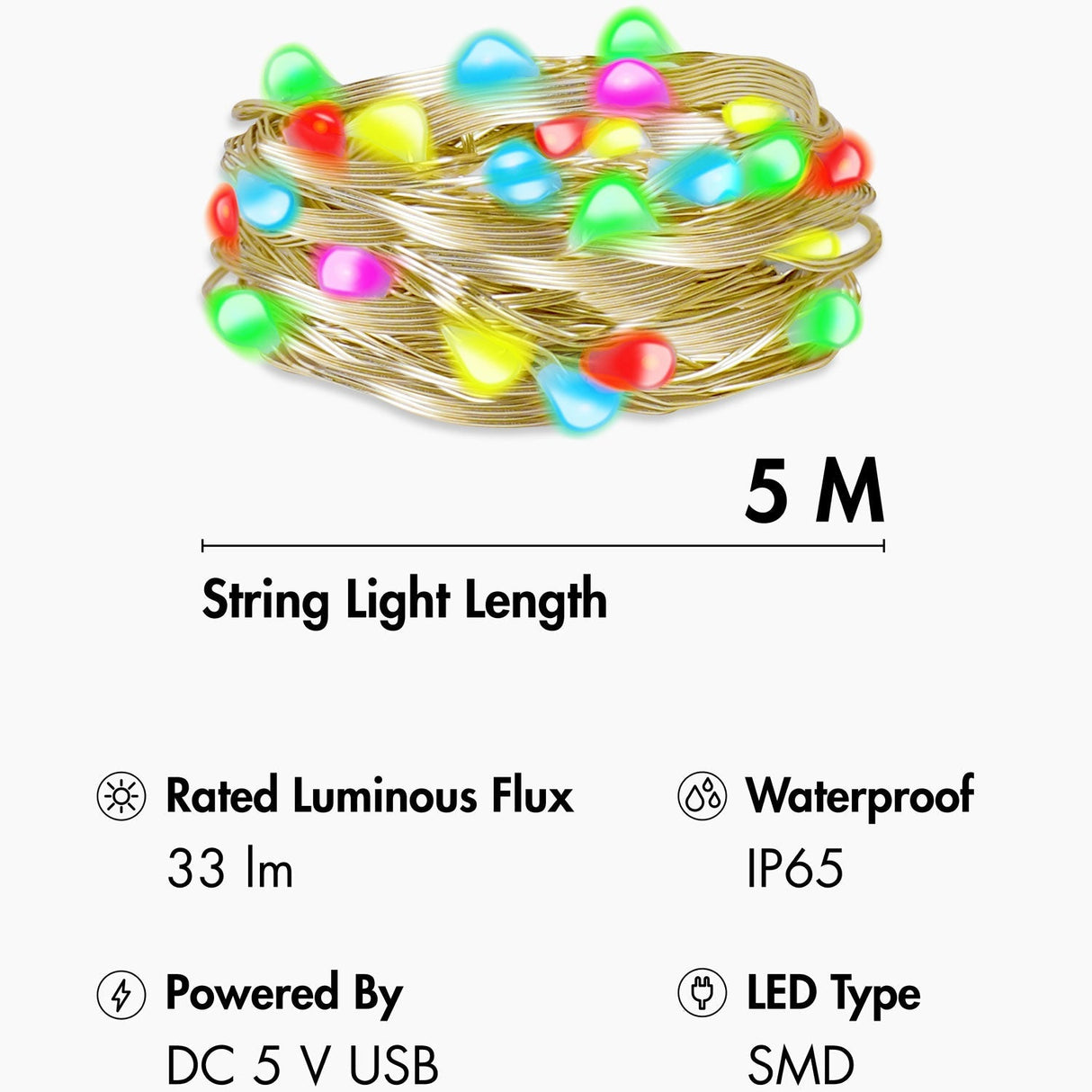 Logilink Rgb-Ljusslinga Med Fjärrkontroll Och Wifi Tuya Ip65 5 M