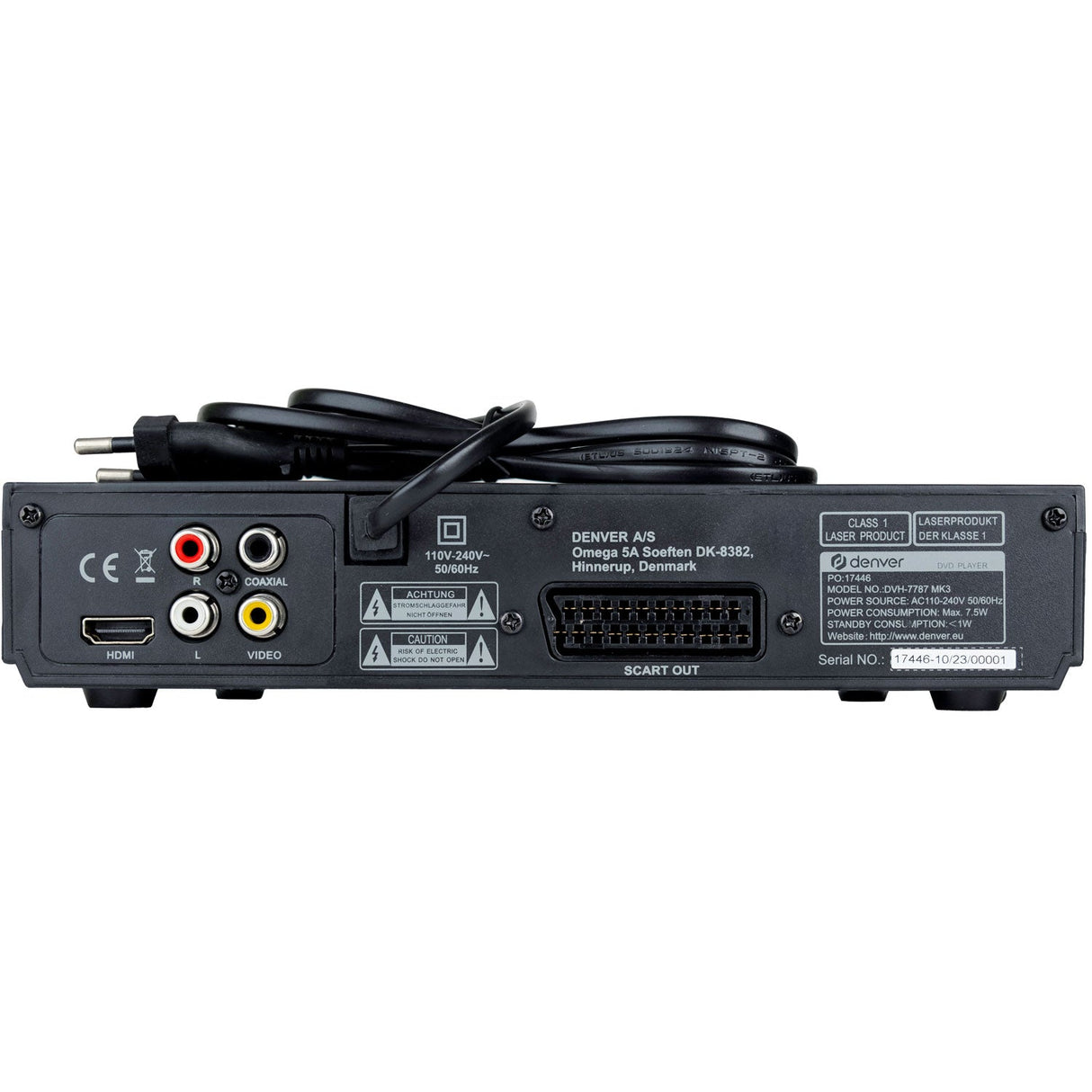 Denver DVD-spelare HDMI Scart USB Svart